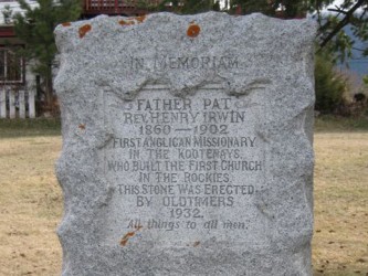 Marker to the memory of Reverend Henry Irwin