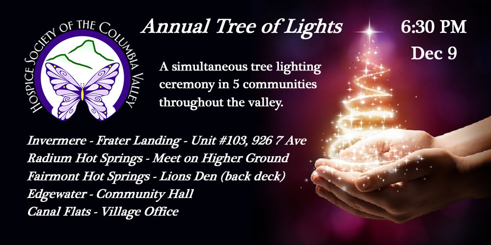 Tree of Lights Celebration Hospice Society Columbia Valley BC